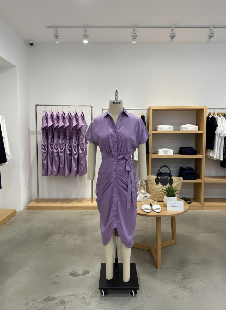 MAUVE SHIRTDRESS “CURVE EDIT”