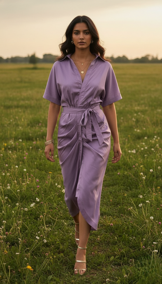 MAUVE SHIRTDRESS “CURVE EDIT”