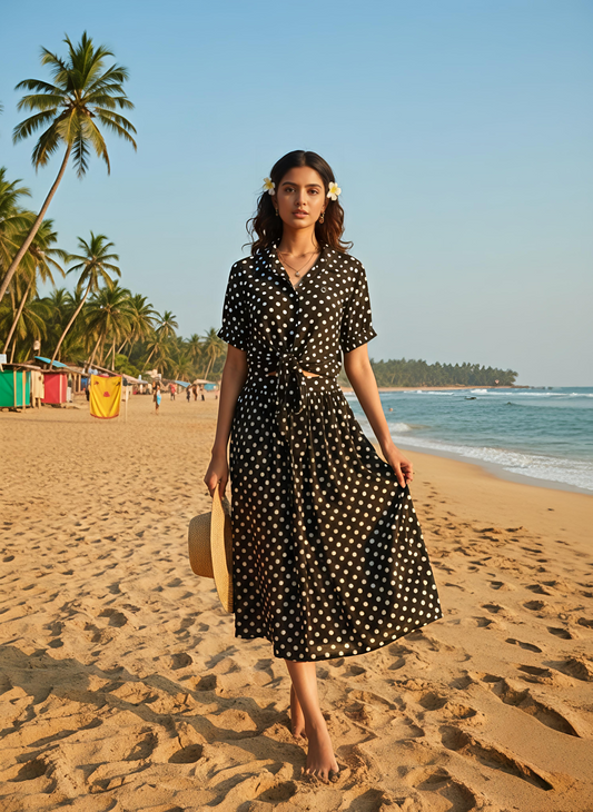 Black Polka Dot Co-ord skirt set