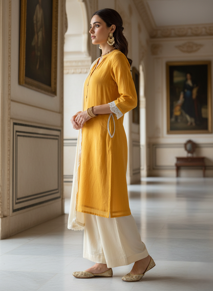 MANGO YELLOW KURTA