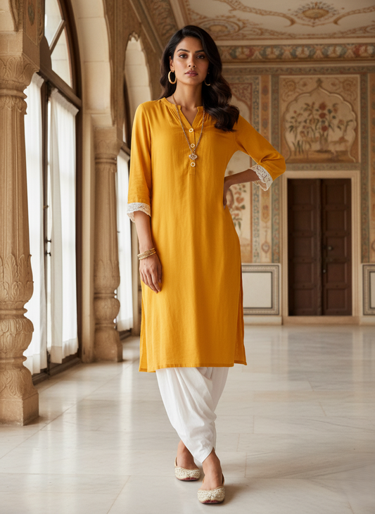 MANGO YELLOW KURTA