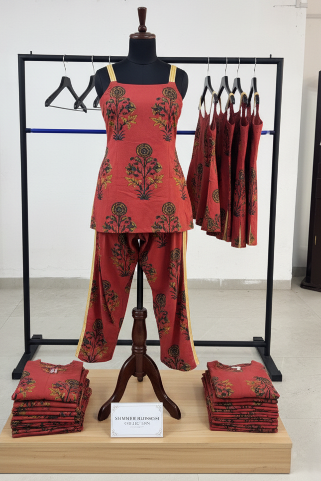 DEEP RED COORD SET “MUGHAL EASE”