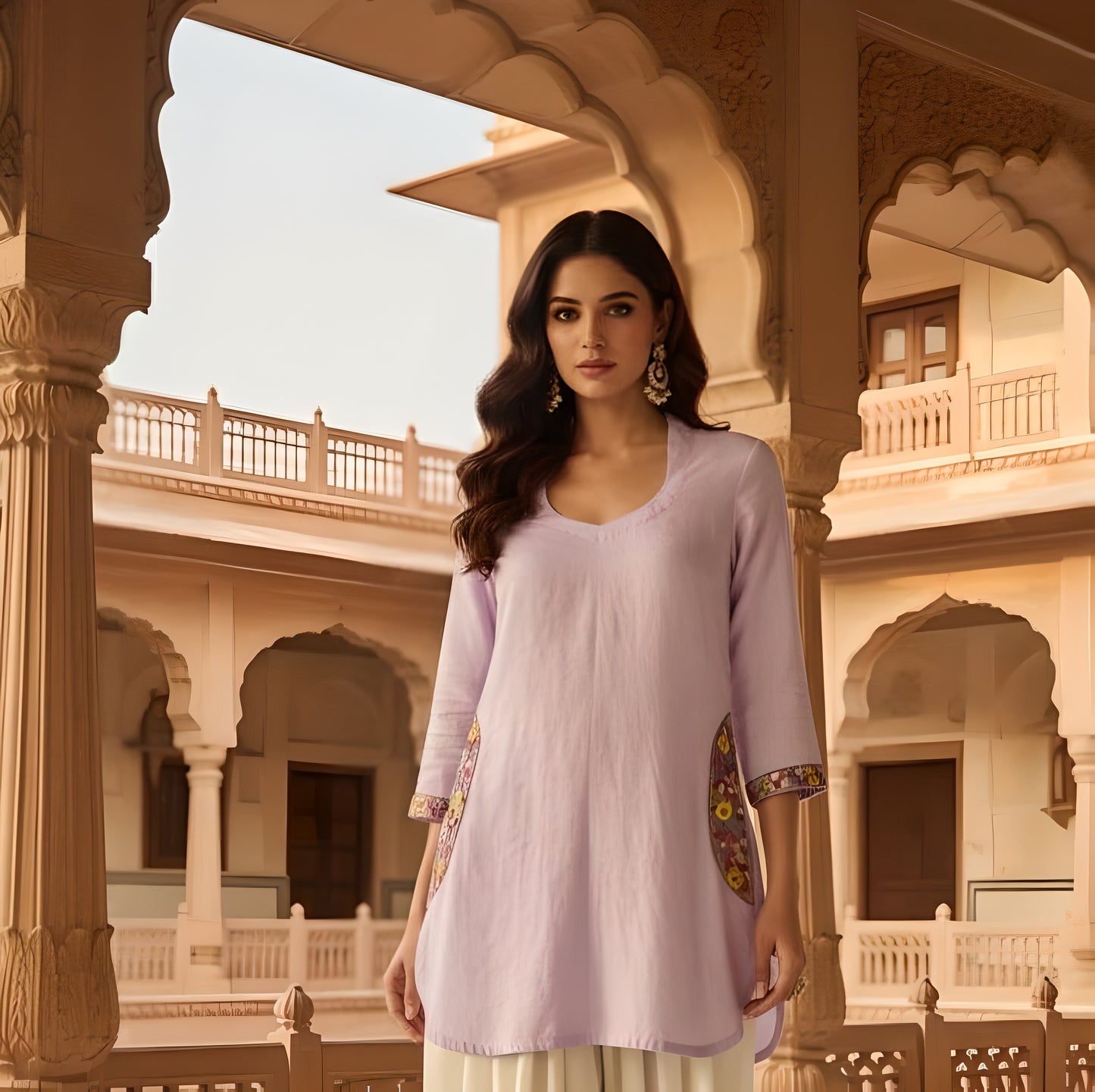 Noor-e-Aab Mauve Kurta