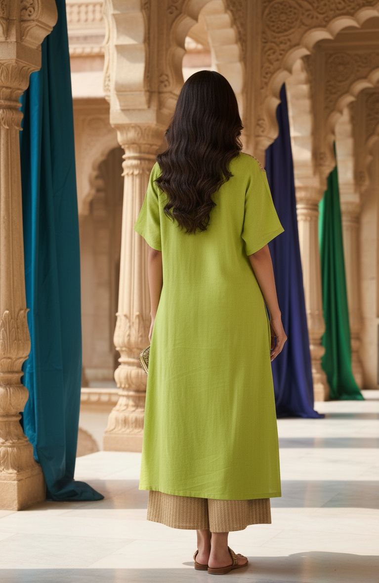 Parrot green zari set