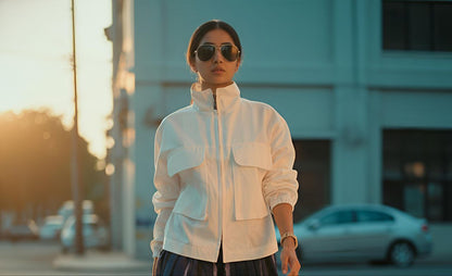 Indigo Draped pants & Tencel Shirt Jacket