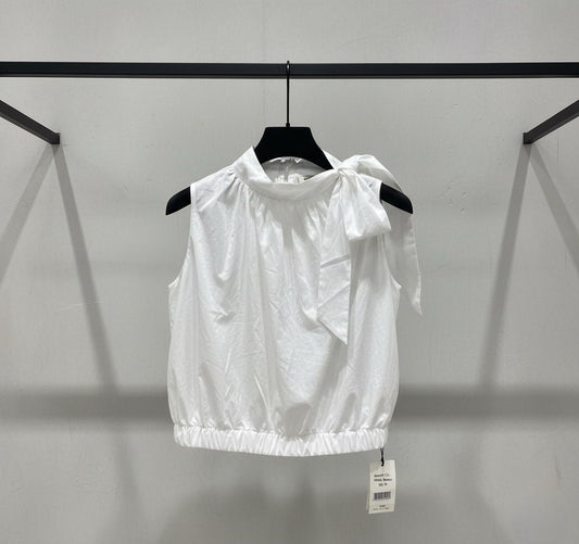 WHITE HALTER TOP
