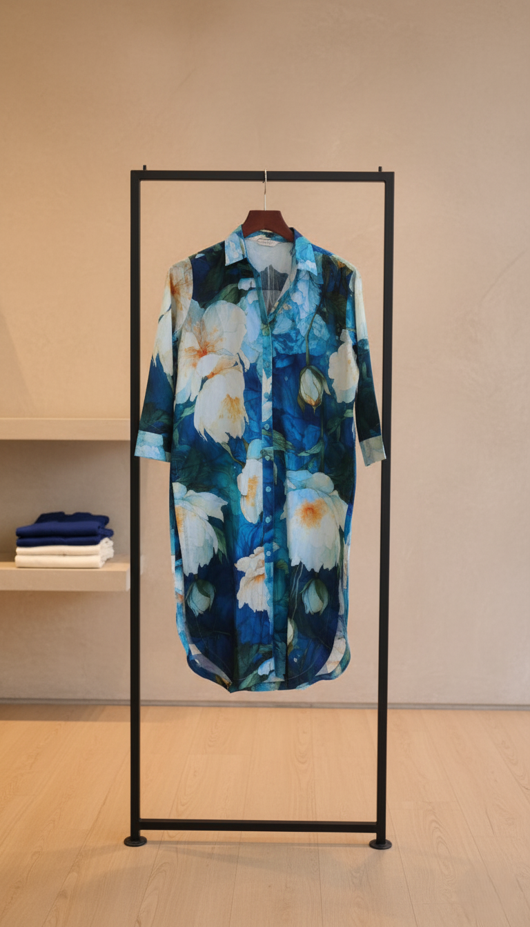 THE LAPIS BLOOM SHIRTDRESS