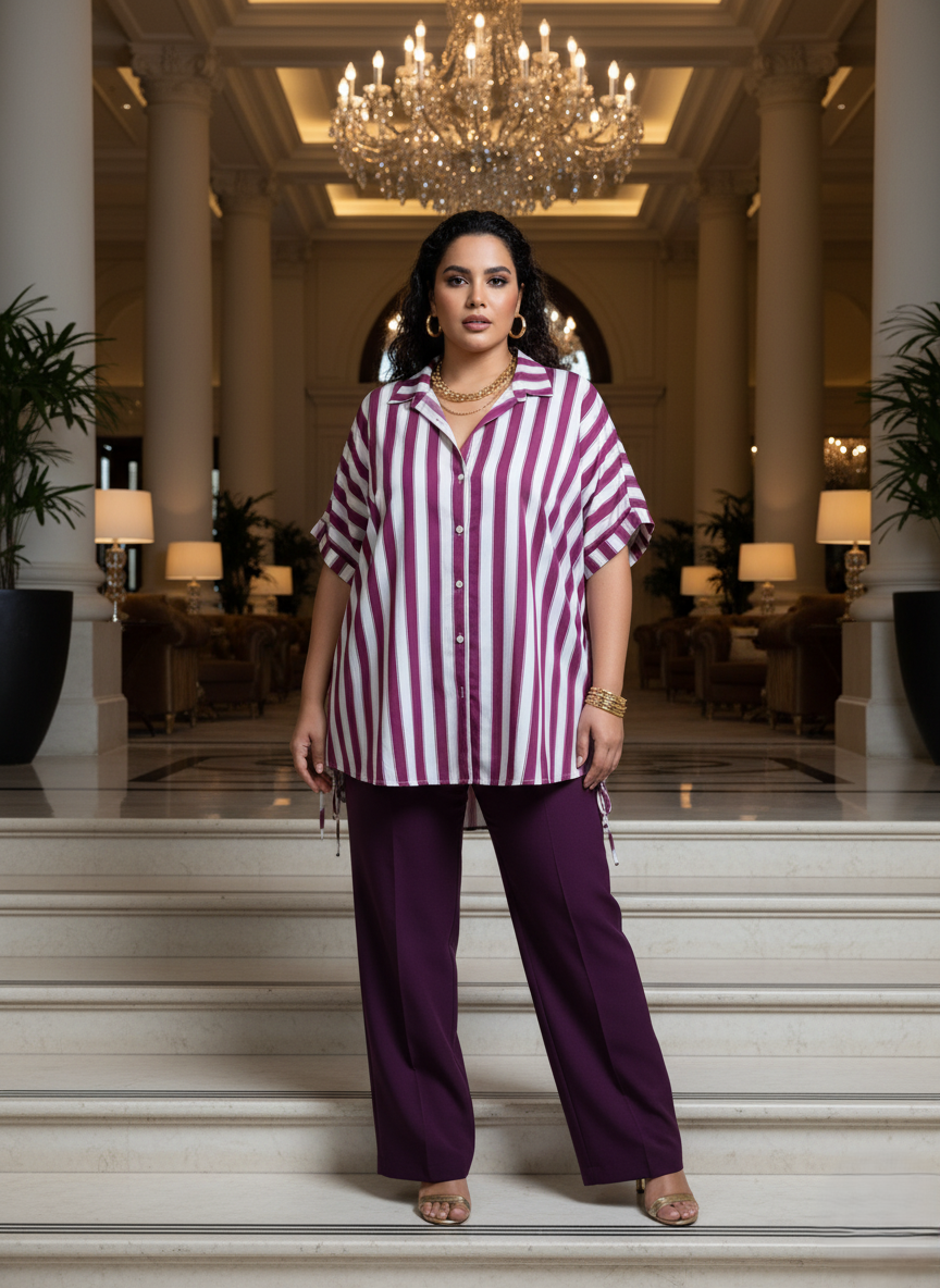 PLUM STRIPED SHIRT