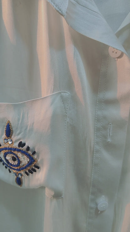 Third Eye Chakra Vegan Silk Shirt