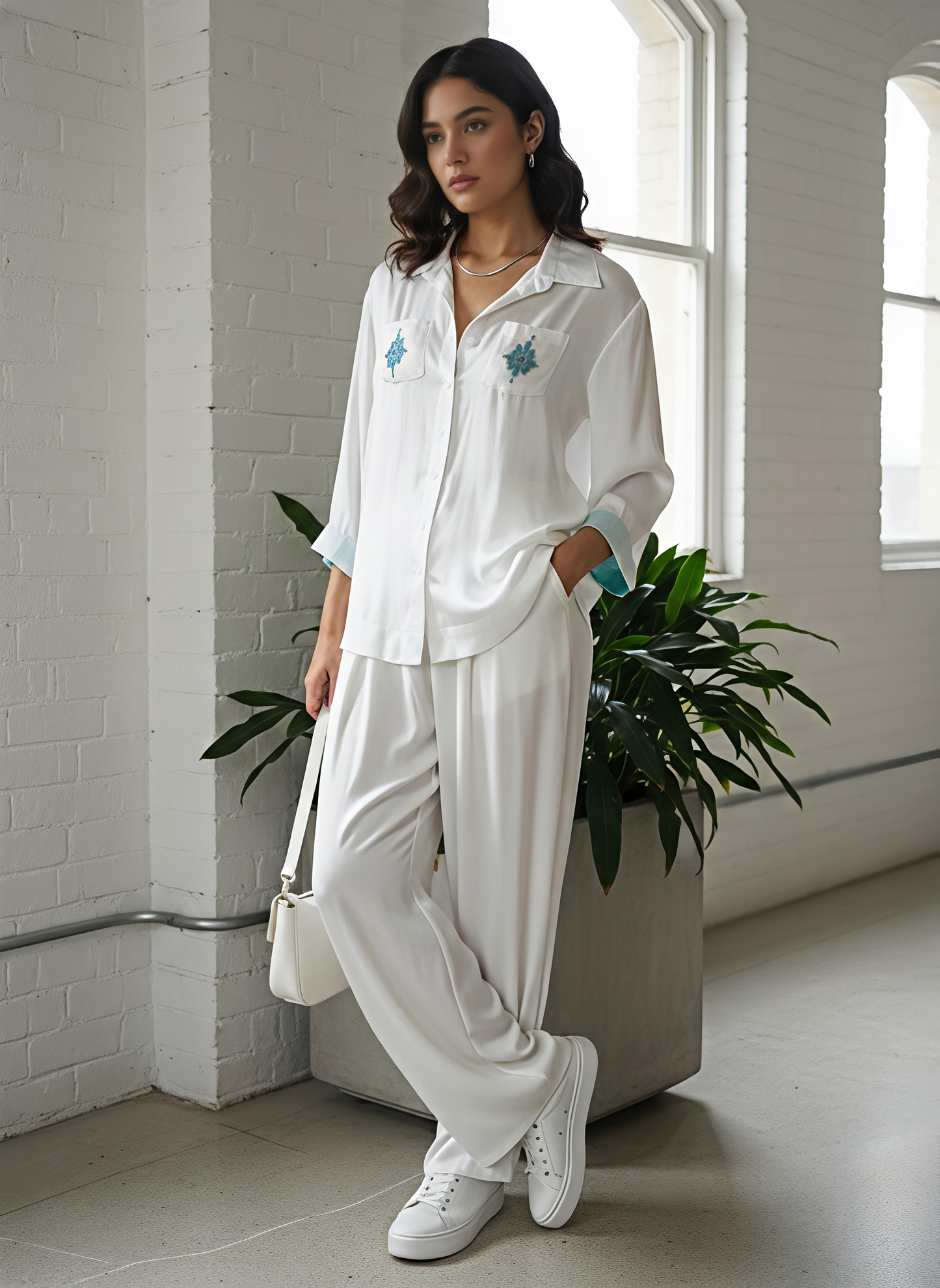 Throat Chakra Vegan Silk Shirt