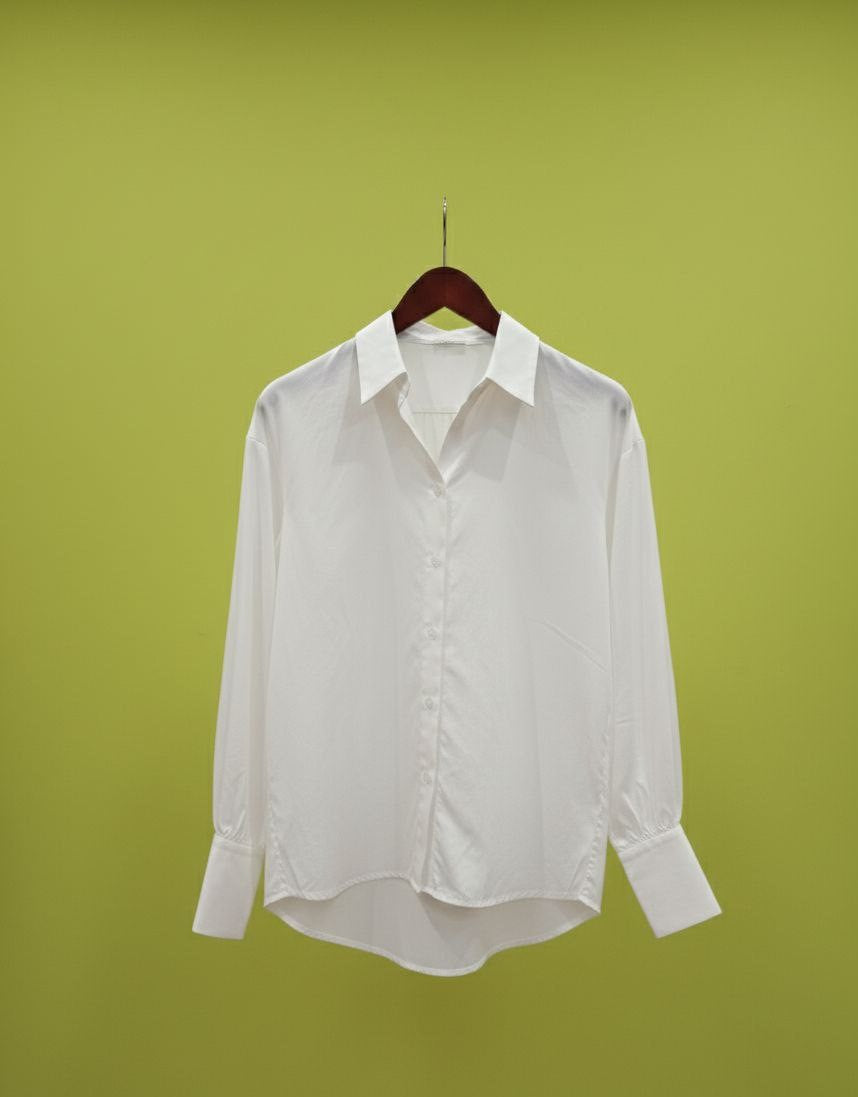 WHITE PLAIN COTTON SHIRT