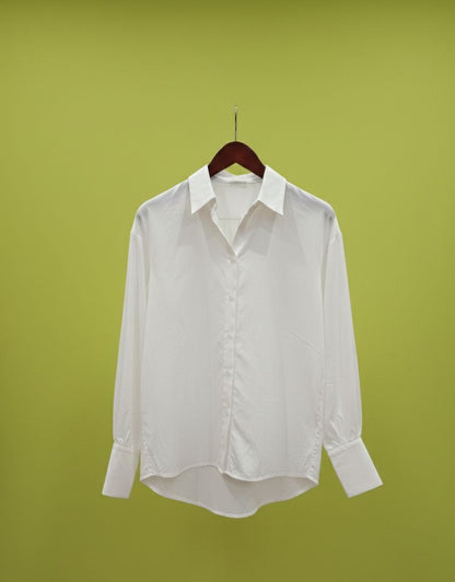 WHITE PLAIN COTTON SHIRT