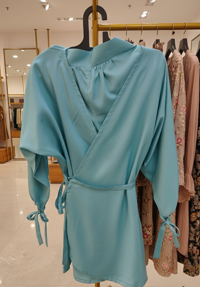 SERENE BLUE WRAP AROUND “ZENVY” With SHORTS